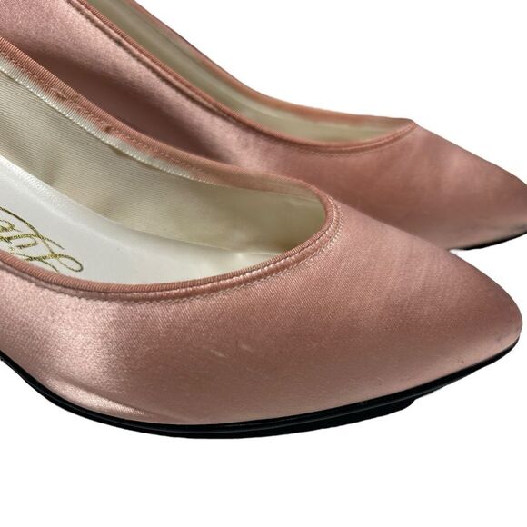 1980’s Vintage Life Stride Light Pink Heels Cute Almond Closed Toe Heels Barbie - Picture 12 of 14
